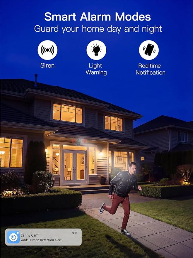 VIMTAG 2.5K Security Camera Indoor/Outdoor, Cameras for Home Security with Color Night Vision, AI Human Detection, Spotlight/Siren, Pet/Baby Monitor, IP66, 2-Way Audio,Works with Alexa, Wired