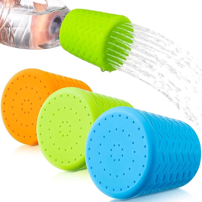 Portable Outdoor Water Bottle Shower Head Leakproof Hand & Pet Cleaning Tool for Camping Hiking Picnics Travel Lightweight Silicone Blue