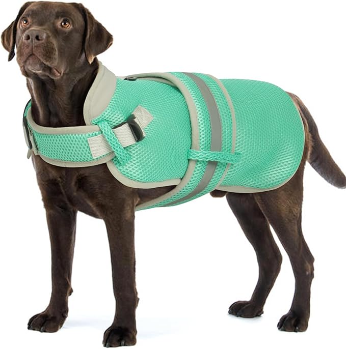 Dog Cooling Vest for Large Dogs,Lightweight Cooling Dog Jacket,Breathable Mesh Dogs Shirt Harness Vest with Adjustable Straps Reflective Stripe for Hot Weather with D-Ring for Beach,Hiking,XL