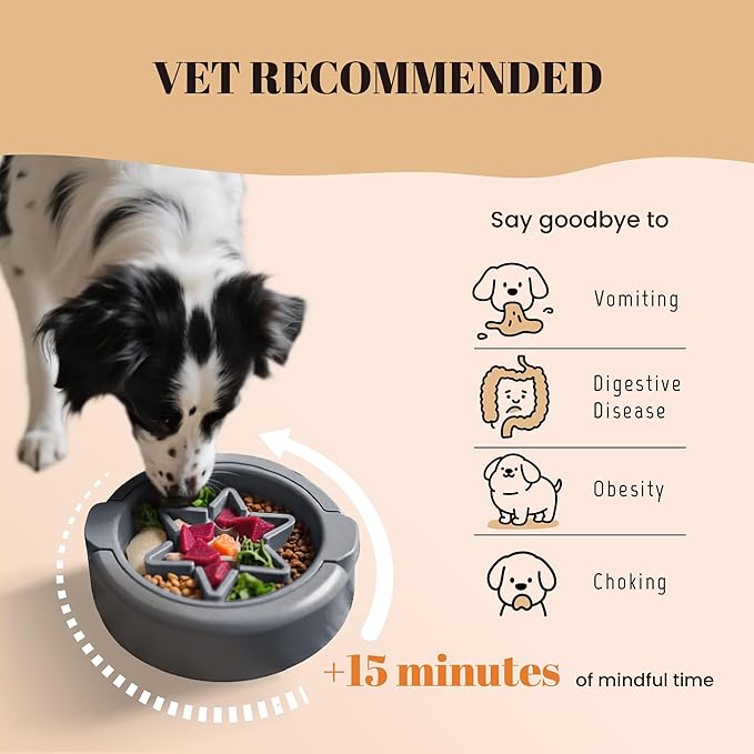 AVERYDAY 3 Pack Slow Feeder Dog Bowl Set, Weighted Changeable Maze Insert Bowls, Anti-Slip Puzzle Feeding Bowl for Wet Dry & Raw Dog Food, Slow Eating Deep Pet Food Dish for Medium & Large Breeds