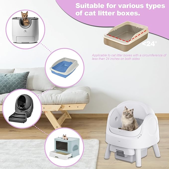 150 Count Cat Litter Bags,25 x16 Inch Automatic Litter Box Liner, Compatible with Litter Box Robot 3 & 4