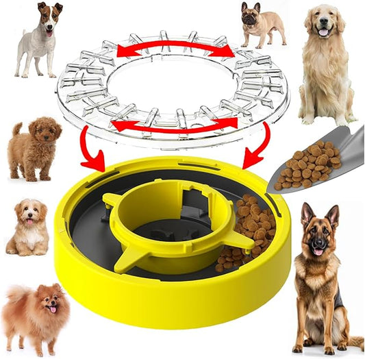 Awesome Puzzle Slow Feeder Dog Bowl; Prevents & Relieves Anxiety & Boredom! Better Digestion Leads to a Happier & Healthier Pet. Wonderful Enrichment Puzzle