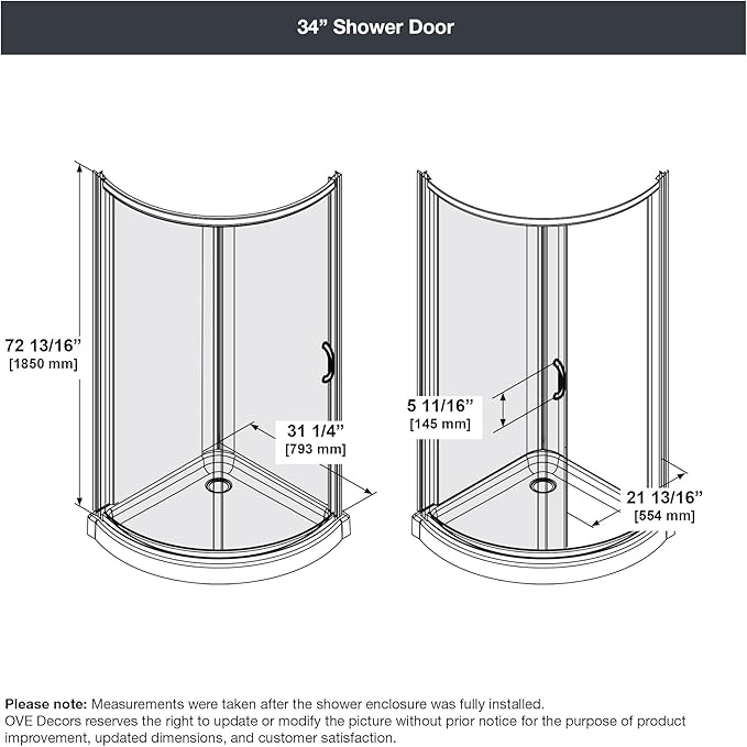 OVE Decors Breeze 36 in. Corner Shower Clear Sliding Door with Base in Black Finish