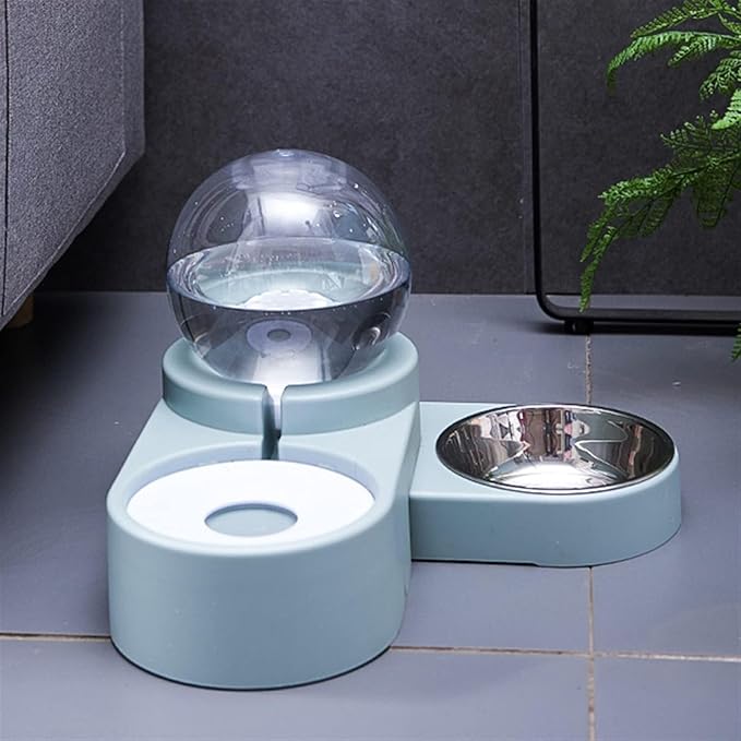 Automatic Pet Water Feeder & Food Dispenser 2.8L for Dogs & Cats BPA- Leak-Proof Bowl(Blue) (Pink)