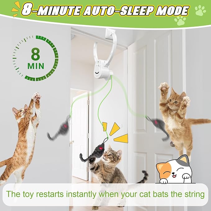 Automatic Flying Interactive Cat Toy for Indoor Cats - Safe Chase & Exercise Stimulation for Bored Kittens, Adults & Multi-Cat Homes (White)