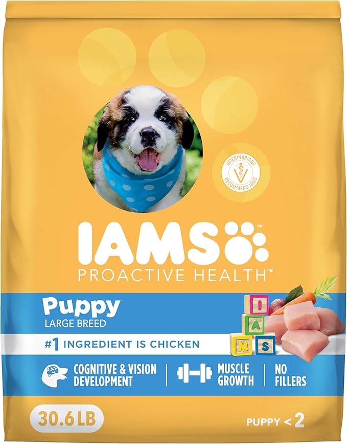 IAMS Proactive Health Large Breed Puppy Food with Real Chicken, 30.6 lb. Bag