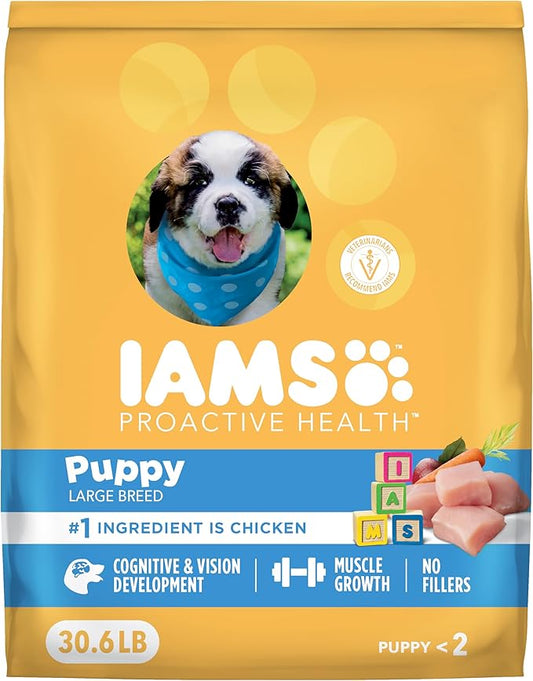 IAMS Proactive Health Large Breed Puppy Food with Real Chicken, 30.6 lb. Bag