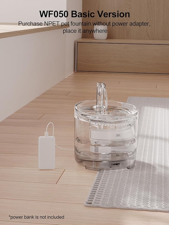 NPET Cat Water Fountain WF050TP 1.5L Automatic Stainless Steel 4L Pet Drinking Fountain Dog Water Dispenser WF210plus