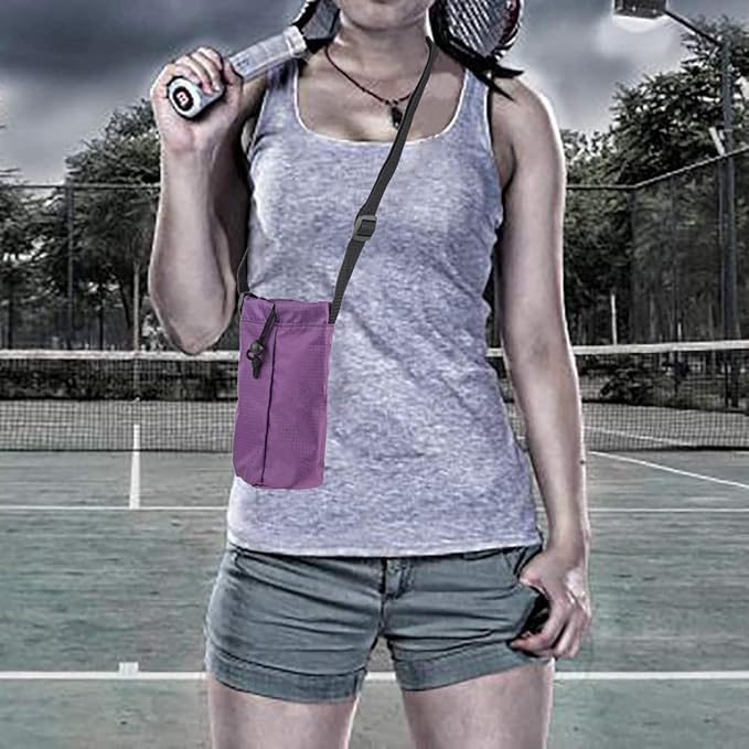 Trail maker Water Bottle Carrier Bag with Strap, Phone Pocket for Walking, Runs, Bike, Stainless Steel, Glass, Plastic