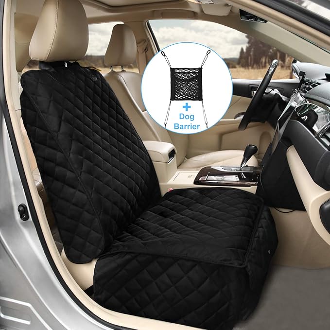 Deluxe Dog Seat Cover for Front Seat-More Durable Waterproof Front Seat Protector, High Heat Resistant and Nonslip Front Seat Cover for Dogs Kids, Universal Size