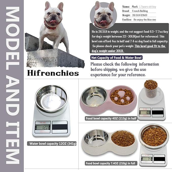 Dog Slow Eating & Drinking Bowl,Stainless Steel Interactive Slow Feed Dog Bowl for French Bulldog,Slow Down Eating Eco-Friendly pet Bowl for Frenchie (Pink)