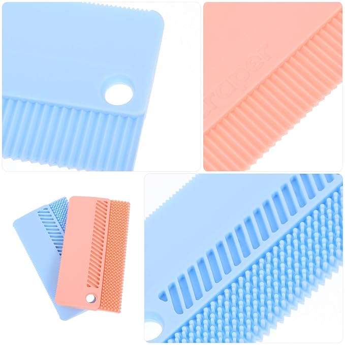 minkissy 2pcs Pet Hair Remover Brush Set, Silicone Cat Grooming Brush and Dog Hair Removal Comb, Lint Remover for Shedding Control, Soft Massage Tool for Cats and Dogs