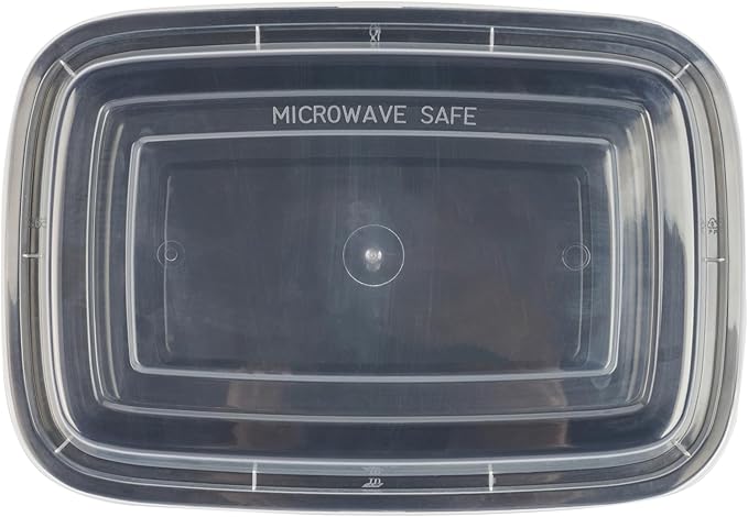 Restaurantware-Asporto 38 Ounce Take Out Containers, 100 Food Containers With Lids - Microwavable, Disposable, Black Plastic To Go Boxes For Food, No BPA, For Take Out And Delivery