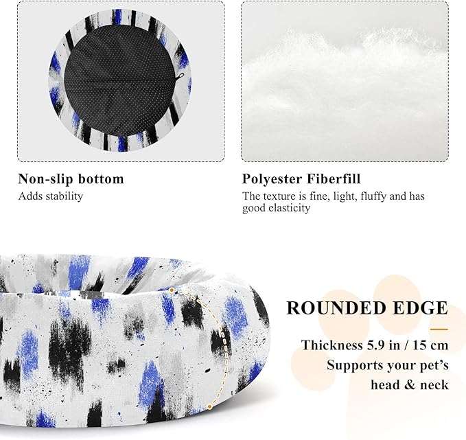 Black Blue Brush Pet Dog Beds Anxiety Relief fluffier Calming Bed for Small Size Pets Supplies