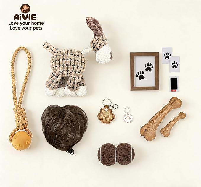 AiVIE Dog Gift Basket | 10pcs Puppy Starter Kit, New Pup Starter Gifts with Interactive Toys, Perfect Doggie Birthday Gifts with Chew Toy, Ready-to-Give Gift Doggie Necessities for New Puppy Parents