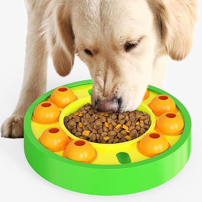 AAGAZA Pet Dog Food Puzzle Toy Increase IQ Food Dispenser Interactive for Cats Fun Feeding Training & Enrichment, Green/1817 (Color : Green)
