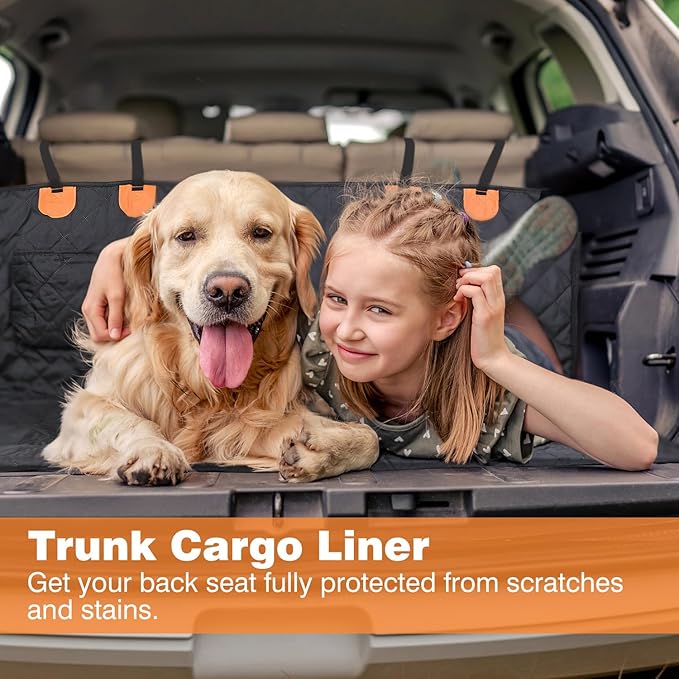 Car Dog Cover Back Seat – 100% Waterproof Heavy Duty 600D Oxford Fabric Dog Hammock for Car, Scratch-Proof & Nonslip Back Seat Cover, Multi-use Pet Seat Cover for Cars, Trucks & SUVs