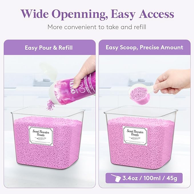 Lifewit Laundry Pods Container with Lid, Dryer Sheet Holder, Room Organization Storage for Coffee Pods Kcup Washing Powder, Scent Booster Beads, 2600 +2000ml/0.53+0.7gal，Natural,2 Pcs