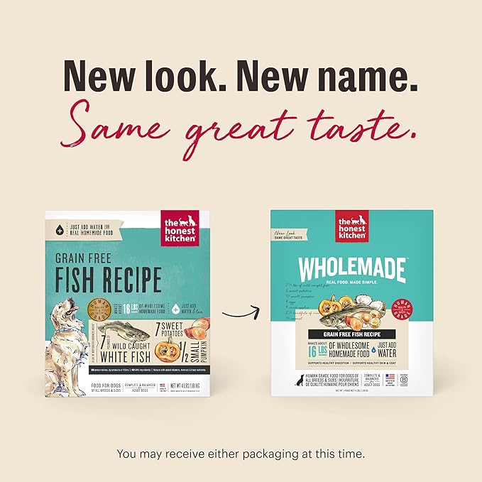 The Honest Kitchen Wholemade™ Dehydrated Grain Free Fish Dog Food, 4 lb Box