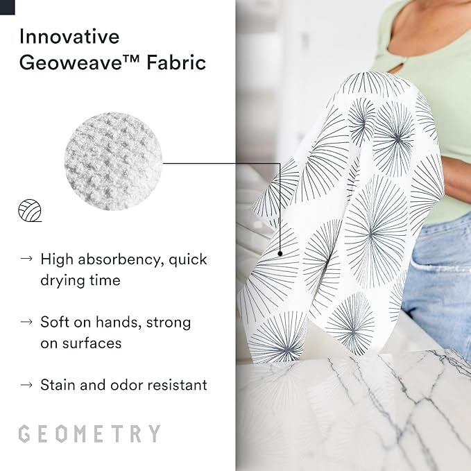 GEOMETRY Kitchen Tea Towels - Quick Dry Microfiber Dish Towels for Kitchen Linen Breeze, 18" x 30" 2 Pack