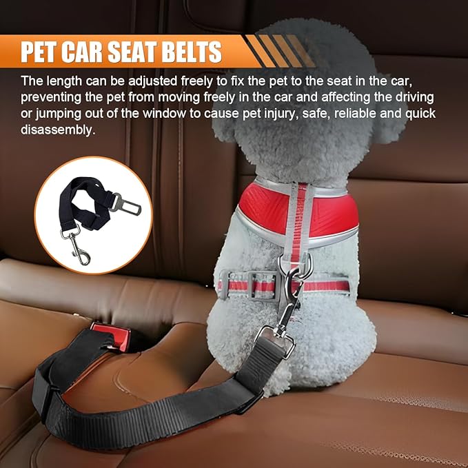 Dog Car Seat Cover, Waterproof & Scratch Proof Car Seat Protector with Side Flaps, Nonslip Front Car Seat Covers with Safety Belt, Universal Dog Mat for Cars, SUVs, Trucks (Grey)