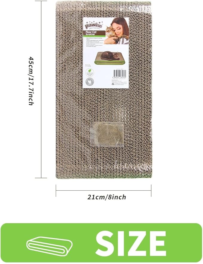 PAWISE Reversible Cat Scratcher Bed – Durable Cardboard Cat Scratch Pad & Lounge Couch, Scratching Board Sofa for Indoor Cats & Kittens, Multi-Purpose Cat Scratcher & Resting Spot