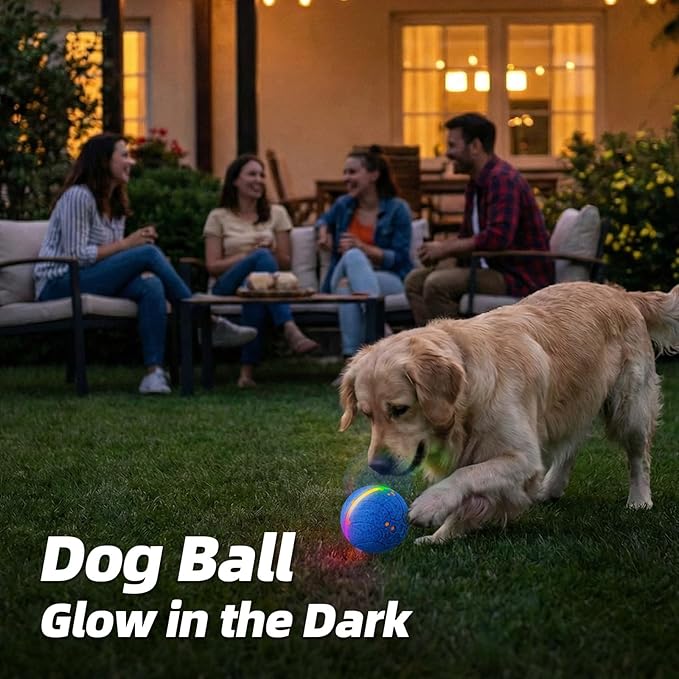 Smart Interactive Dog Toys Balls: 3.5 Inch Automatic Moving Balls for Dogs, 3-Modes with Colorful Lights , Durable E-TPU Material, Active Self Rolling, Bouncing, and Rotating Dog Toy to Keep Them Busy