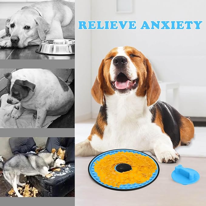 Dog Lick Mat, for Crate Training and Reducing Anxiety, Made of Natural Rubber, Promotes Healthy Feeding and Oral Hygiene