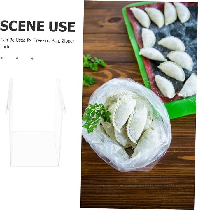 Cabilock 2pcs Food Storage Bag Holder Stand Compact and Portable Zipper Bag Organizer for Meal Prep Hands Storage Kitchen Camping and More Design