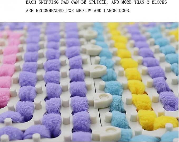 Snuffle Mat for Dogs, 17.7" x 17.7" Treat Puzzle Feeding Mat, Non-Slip Foraging Activity Mat, Soft Felt Slow Feeding Enrichment Toy for Small Medium Large Dogs