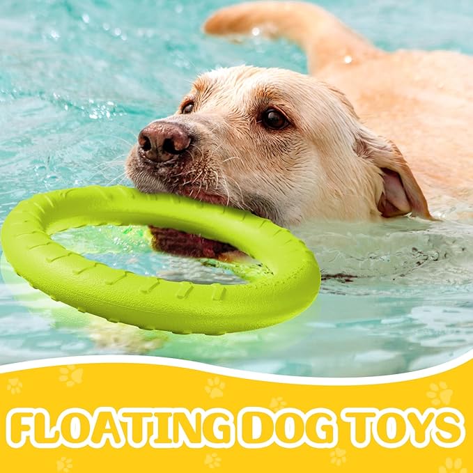 Jenaai 4 Pack Dog Ring Toy Dog Training Chew Toy for Outdoor Aggressive Durable Pet Chewers Fetch Floating Toys Flying Disc Puppy Ring for Large Medium Puppy Training(Colorful,7.48 Inch)