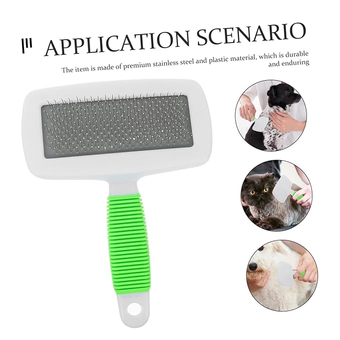 SUPVOX Large PET Grooming Brush Set for Dogs and Cats 2-Piece PET Hair Remover Comb Ergonomic Handle for Easy Grooming and Shedding Control