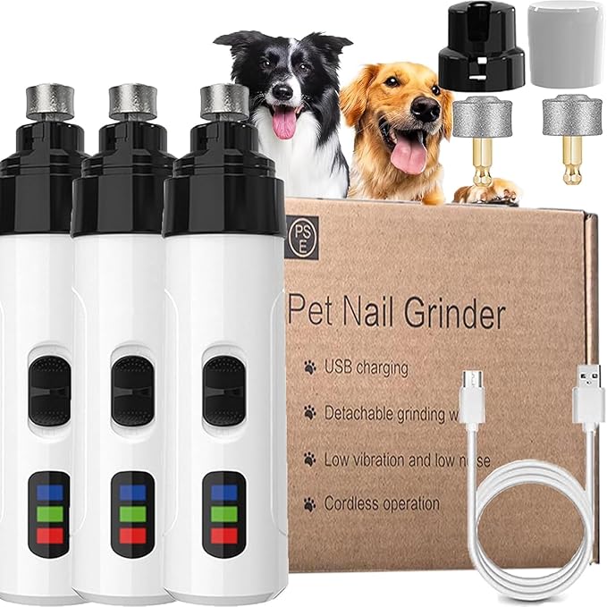 2026 Electric Dog Nail Grinder & Trimmer - Rechargeable, Quiet, Low Vibration Pet Grooming Tool for Small & Large Dogs - Safe Paws Clipper with LED Light for Professional Home Grooming