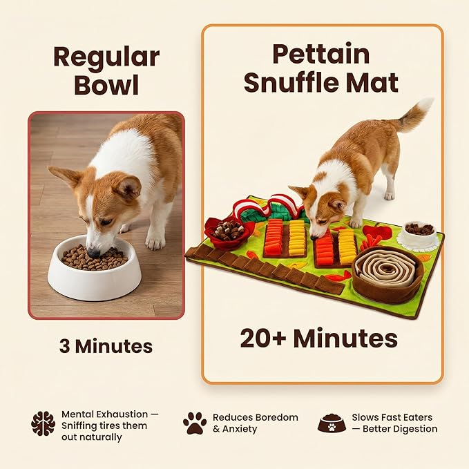 Snuffle Mat for Dogs Large Breed – Dog Puzzle Toy, Foraging Mat & Slow Feeder for Enrichment & Mental Stimulation, 32"x20" Washable for Puppies & Large Dogs