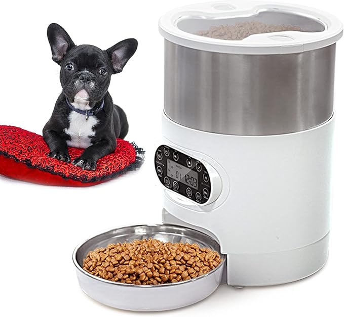 3L/4.5L Automatic Cat Feeder,Pet Food Dispenser for Cats and Dogs with Stainless Steel Food Bowl for Dry Food, Programmable Portion Control 1-4 Meals Per Day & 10S Voice Recorder