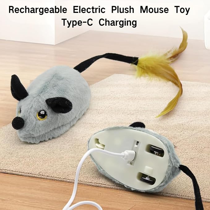 Cat Mouse Toy Remote Control Cat Toy Moving Interactive Cat Toys for Indoor Cats Interactive for Cats Hunting Cat Mice Toys