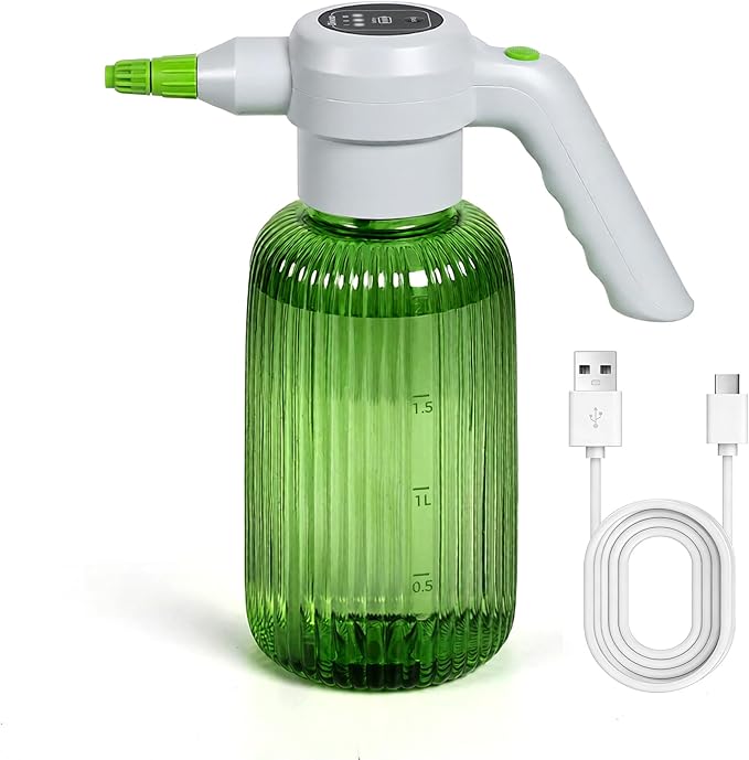Diivoo Brass Sprinkler Timer 2 Zone & Diivoo Electric Spray Bottle 2L/0.5 Gallon Bundle