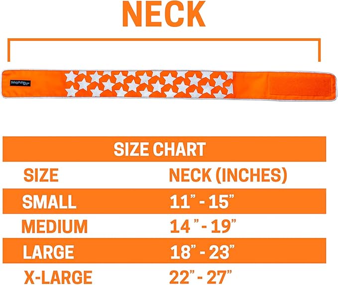 SafetyPUP XD Reflective Dog Collar – Blaze Orange Dog Collar, Adjustable Closure for a High Visibility Customizable Collar for Goats, Dogs, Deer, and Livestock. Reflective Stars Enhance Night Safety