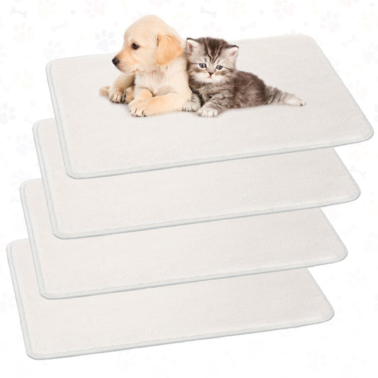 Drydiet 4 Pcs Cat Carrier Pad Reversible Liner, Beige, 17 x 11 Inch