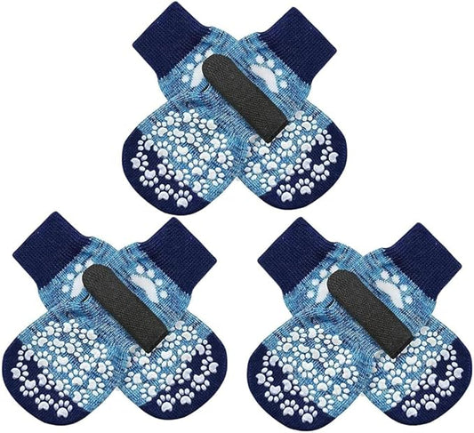 EXPAWLORER 6PCS Anti-Slip Dog Socks to Prevent Licking Paws,Dog Shoes for Hot Pavement,Best Paw Protector Traction Control on Hardwood Floor,Dog Booties for Puppy Small Medium Large Senior Dogs