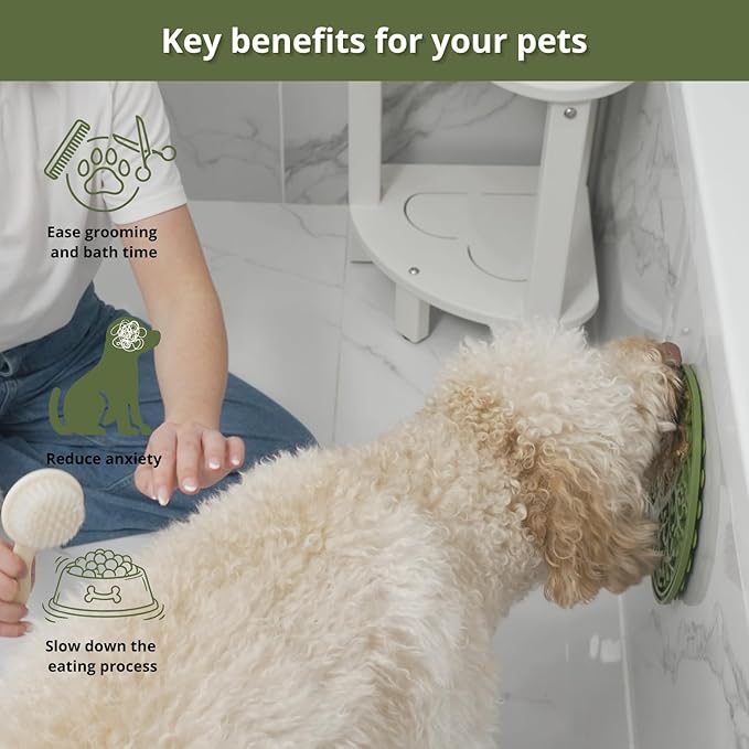 B The Boleo Shop Tree Design Lick Mat for Dogs and Cats, Slow Feeder, Anxiety Relief, Improve Grooming Session, Dog Toy to Keep Busy