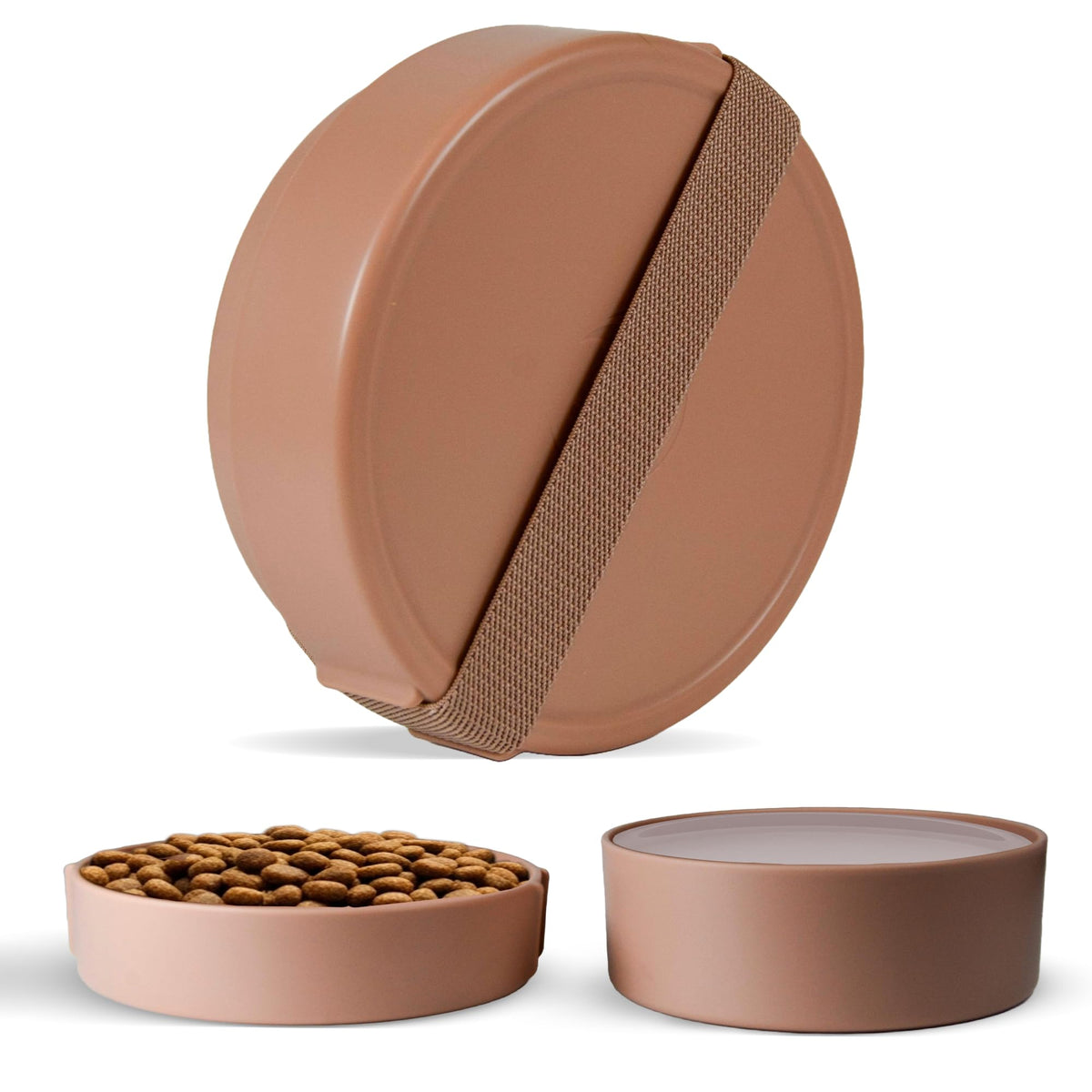 Barkin’ Trails Travel Dog Bowls, Portable Outdoor Water, BPA-Free, Food Grade Plastic Dog Travel Bowl, Camping Essentials & Container (Mocha)