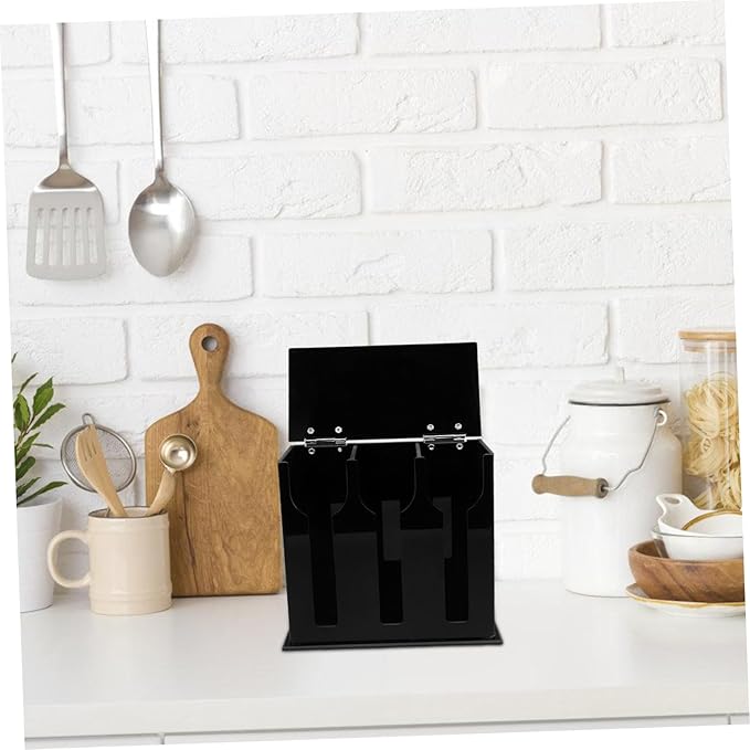 PRETYZOOM Acrylic Utensil Holder with Compartments Spoon and Fork Dispenser for Kitchen Organization Non-Slip Design for Cutlery Storage and Easy Access