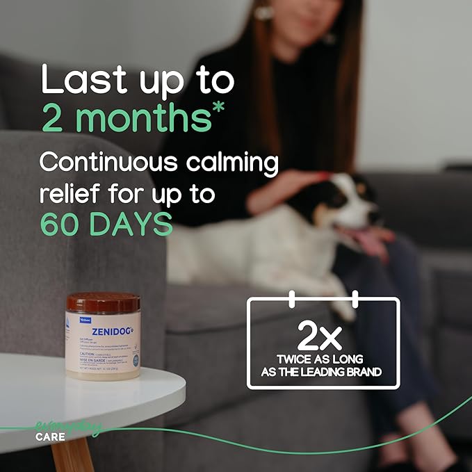 VIRBAC ZENIDOG Gel Diffuser - Dog Calming Pheromone Diffuser for Stress Relief No Electricity Required and Lasts up to 2 Months by Virbac