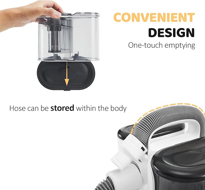 Exacme 7 in 1 Dog Grooming Vacuum & Dryer Grooming Kit, Suction Pet Hair with 2.5L Dust Cup, Adjustable Speed and Temperature Cat Dog Blow Dryer, PV3687