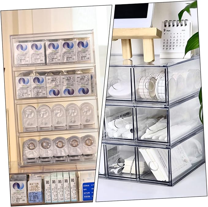 Acrylic Makeup Organizer Multi-compartment Storage Dresser Vanity Hair Accessory Home Storage