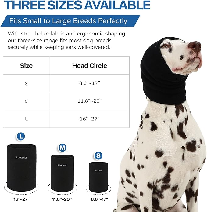 Dog & Cat Calming Hoodie – Soft Double-Layer Ear and Neck Cover for Anxiety Relief & Noise Protection, Elastic Pet Head Wrap for Grooming, Bath, Drying & Fireworks