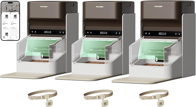 RFID Smart Cat Feeder for 3 Cats — 5G WiFi, App Control, Collar Tag Activated
