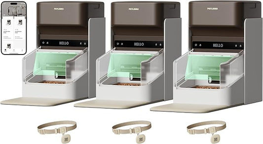 RFID Smart Cat Feeder for 3 Cats — 5G WiFi, App Control, Collar Tag Activated