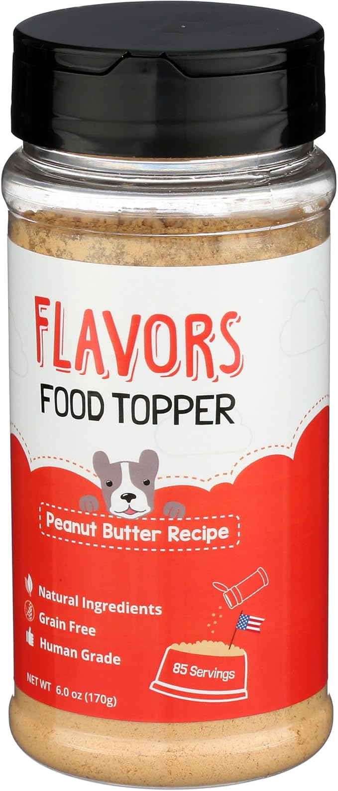 Flavors Food Topper for Dogs, Peanut Butter Recipe, 6-Ounce, Pack of 2